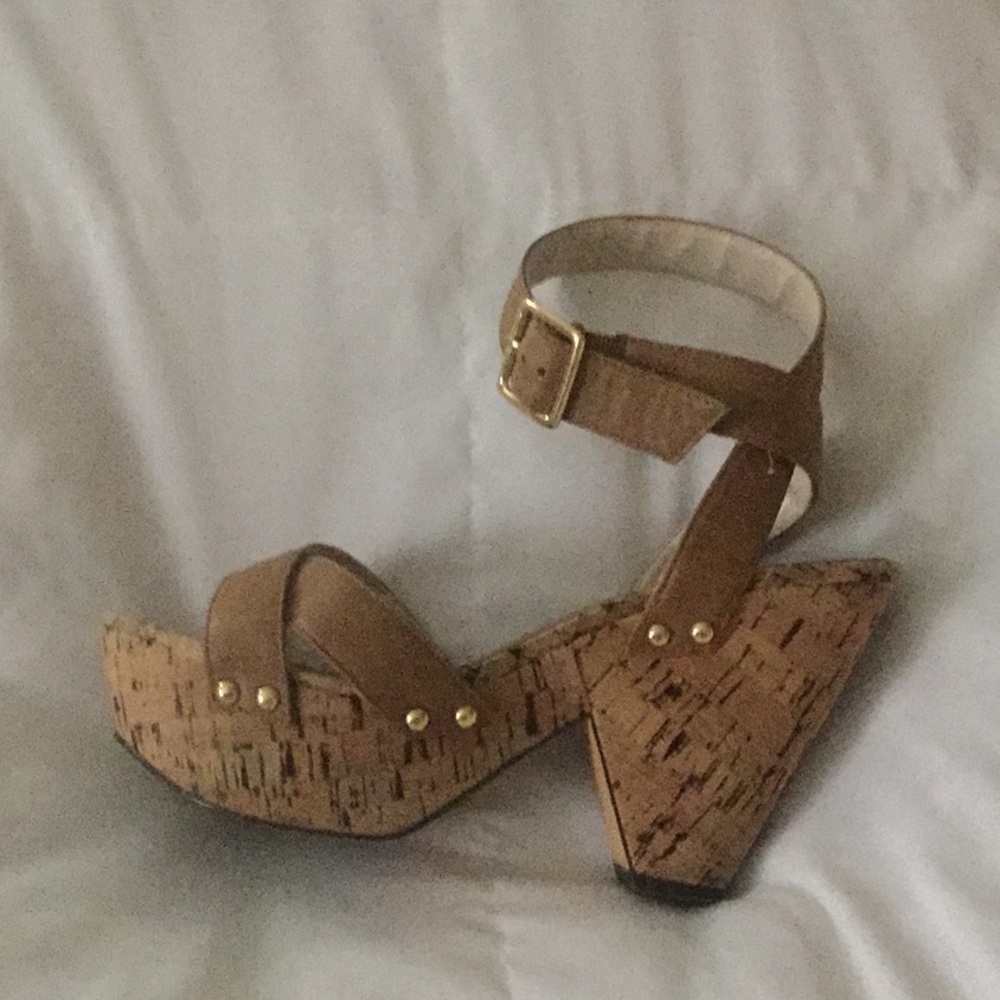 Michael Antonio Cork Wedge Sandals